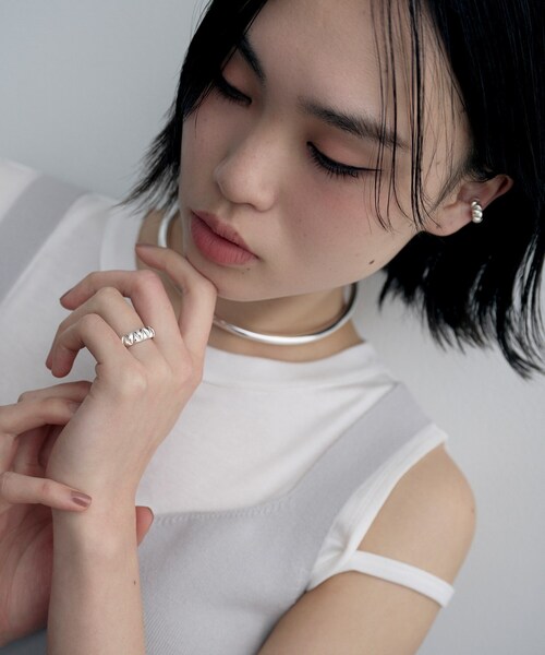 COCOSHNIK ONKITSCH(ココシュニックオンキッチュ)の「シルバー キルトリングS(リング・レディース・シルバー・14/12)」の6枚目の写真