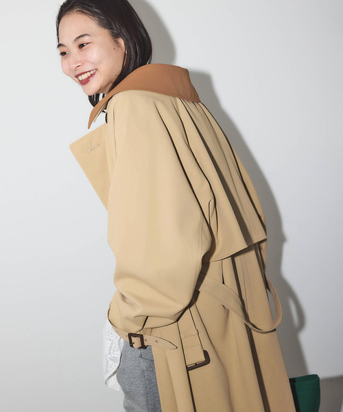 JOURNAL STANDARD（ジャーナルスタンダード）の「《追加2》ポリエステルギャバダブルカラートレンチコート（トレンチコート・レディース・ベージュ・36/38）」の9枚目の写真