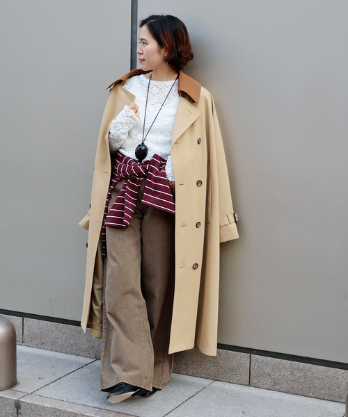 JOURNAL STANDARD（ジャーナルスタンダード）の「《追加2》ポリエステルギャバダブルカラートレンチコート（トレンチコート・レディース・ベージュ・36/38）」の10枚目の写真