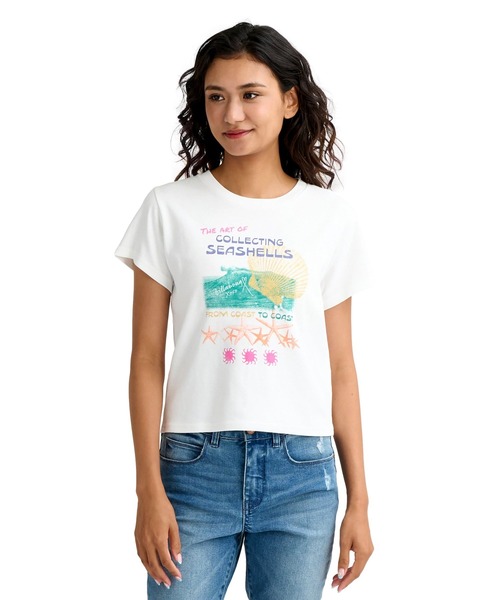 BILLABONG(ビラボン)の「BILLABONG ウィメンズ GRAPHIC BABY FIT TEE Tシャツ 【2026年春夏モデル】(Tシャツ/カットソー・レディース・ブルー系その他/ホワイト/オレンジ系その他/オフホワイト・MEDIUM/LARGE)」の2枚目の写真
