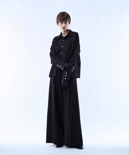 seyto（セイト）の「Rhinestone detail wide straight pants / ラインストーンディティールワイドストレートパンツ（その他パンツ・メンズ・ブラック/ブラウン・3/2/1）」の16枚目の写真