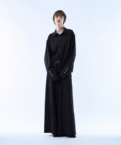 seyto（セイト）の「Rhinestone detail wide straight pants / ラインストーンディティールワイドストレートパンツ（その他パンツ・メンズ・ブラック/ブラウン・3/2/1）」の17枚目の写真
