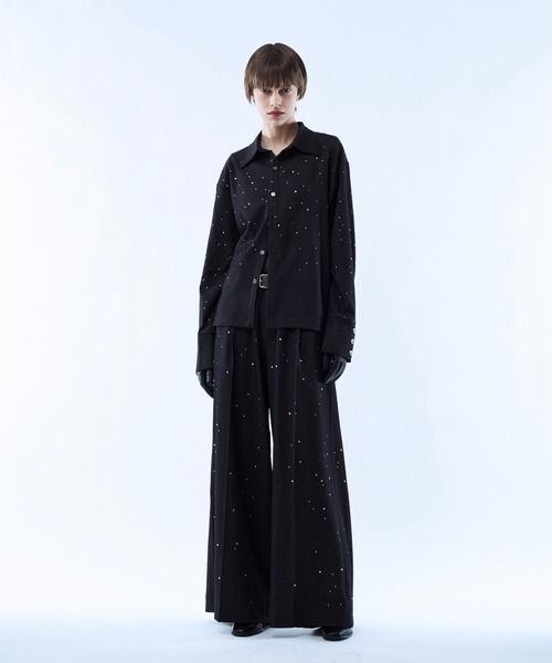 seyto（セイト）の「Rhinestone detail wide straight pants / ラインストーンディティールワイドストレートパンツ（その他パンツ・メンズ・ブラック/ブラウン・3/2/1）」の18枚目の写真