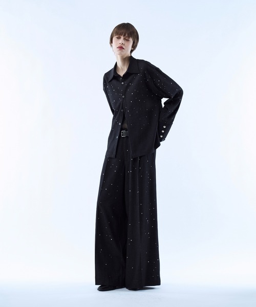 seyto（セイト）の「Rhinestone detail wide straight pants / ラインストーンディティールワイドストレートパンツ（その他パンツ・メンズ・ブラック/ブラウン・3/2/1）」の19枚目の写真