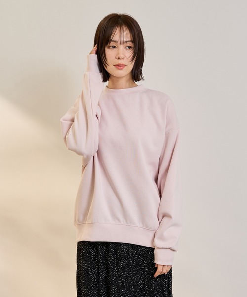 ketty(ケティ)の「オーバーサイズダブルフェイスプルオーバー≪手洗い可能≫(Tシャツ/カットソー・レディース・オフホワイト/ピンク・M)」の13枚目の写真