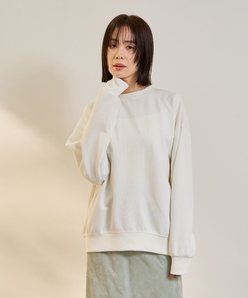 ketty(ケティ)の「オーバーサイズダブルフェイスプルオーバー≪手洗い可能≫(Tシャツ/カットソー・レディース・オフホワイト/ピンク・M)」の18枚目の写真