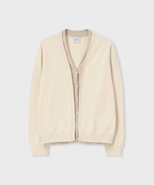 Paul Smith(ポールスミス)の「ウィメンズ レイヤードカラー カーディガン / 165220 690N(カーディガン/ボレロ・レディース・ローズ/ブラック/キナリ・MEDIUM)」の2枚目の写真