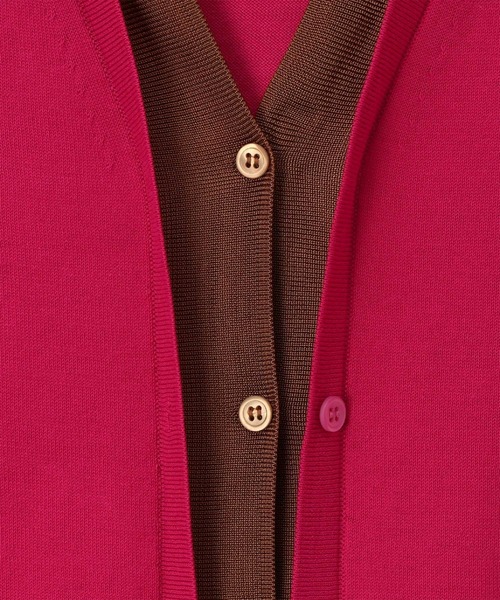 Paul Smith(ポールスミス)の「ウィメンズ レイヤードカラー カーディガン / 165220 690N(カーディガン/ボレロ・レディース・ローズ/ブラック・MEDIUM)」の9枚目の写真