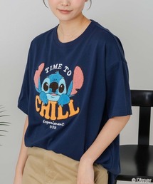 【DISNEY/ディズニー】【ふんわりルーズシルエット 体形カバー】ベイマックス スティッチＴシャツ  半袖 サガラ刺繍 カジュアル キャラクターグッズ