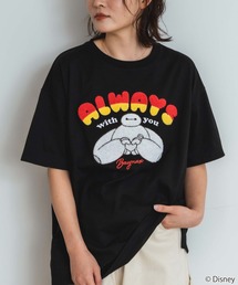 【DISNEY/ディズニー】【ふんわりルーズシルエット 体形カバー】ベイマックス スティッチＴシャツ  半袖 サガラ刺繍 カジュアル キャラクターグッズ