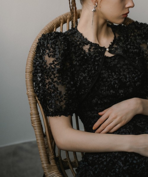 et.UNiVER（エトユニベール）の「Bloom noir dress（ドレス・レディース・イエロー/ブラウン/ブラック/グレー・SMALL/MEDIUM/LARGE）」の18枚目の写真