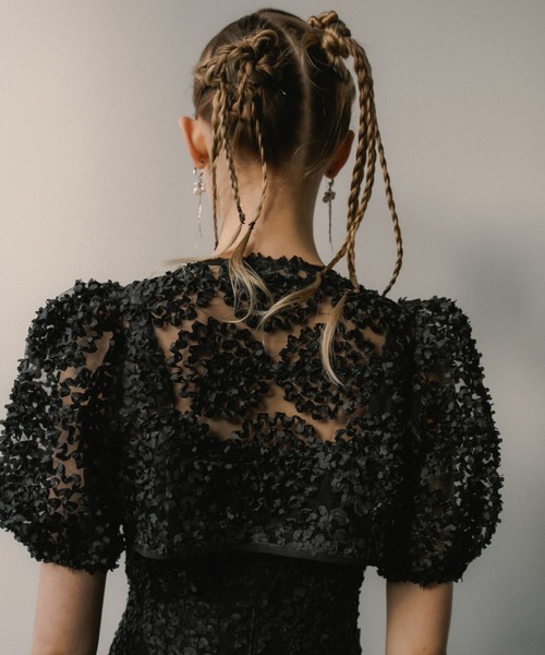 et.UNiVER（エトユニベール）の「Bloom noir dress（ドレス・レディース・イエロー/ブラウン/ブラック/グレー・SMALL/MEDIUM/LARGE）」の15枚目の写真
