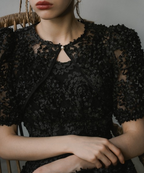 et.UNiVER（エトユニベール）の「Bloom noir dress（ドレス・レディース・イエロー/ブラウン/ブラック/グレー・SMALL/MEDIUM/LARGE）」の10枚目の写真