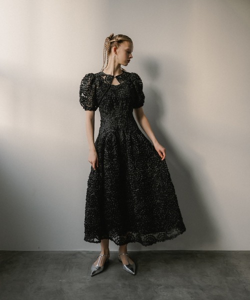 et.UNiVER（エトユニベール）の「Bloom noir dress（ドレス・レディース・イエロー/ブラウン/ブラック/グレー・SMALL/MEDIUM/LARGE）」の6枚目の写真