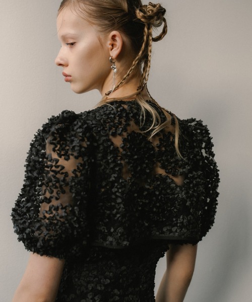 et.UNiVER（エトユニベール）の「Bloom noir dress（ドレス・レディース・イエロー/ブラウン/ブラック/グレー・SMALL/MEDIUM/LARGE）」の12枚目の写真