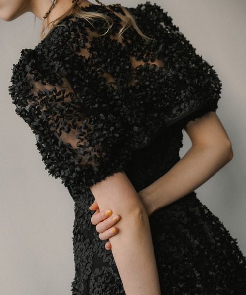 et.UNiVER（エトユニベール）の「Bloom noir dress（ドレス・レディース・イエロー/ブラウン/ブラック/グレー・SMALL/MEDIUM/LARGE）」の16枚目の写真