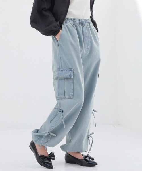 Honeys(ハニーズ)の「リボン付カーゴパンツ(カーゴパンツ・キッズ・グレー/ブルー系その他3/ブルー系その他・150cm/L/LL/M/S)」の3枚目の写真