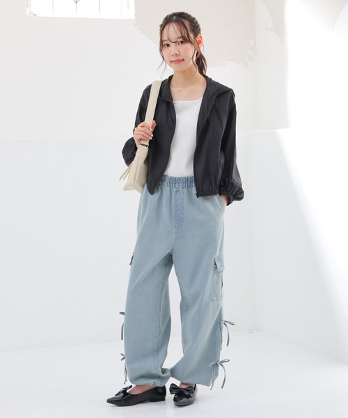 Honeys(ハニーズ)の「リボン付カーゴパンツ(カーゴパンツ・キッズ・グレー/ブルー系その他3/ブルー系その他・150cm/L/LL/M/S)」の5枚目の写真