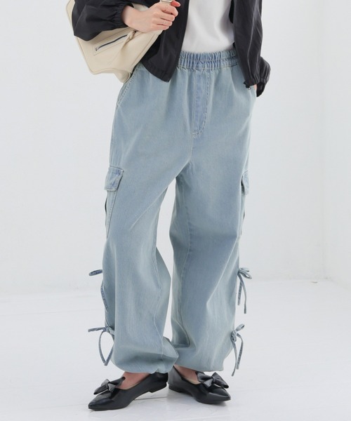 Honeys(ハニーズ)の「リボン付カーゴパンツ(カーゴパンツ・キッズ・グレー/ブルー系その他3/ブルー系その他・150cm/L/LL/M/S)」の9枚目の写真