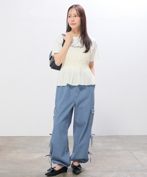Honeys(ハニーズ)の「リボン付カーゴパンツ(カーゴパンツ・キッズ・グレー/ブルー系その他3/ブルー系その他・150cm/L/LL/M/S)」の11枚目の写真