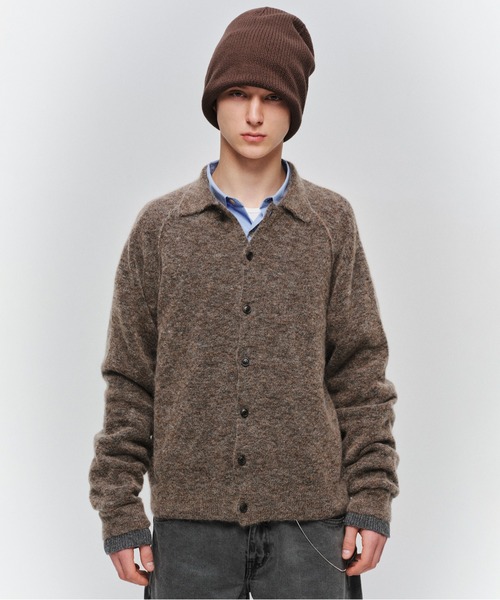 JIEDA(ジエダ)の「LAYERED MOHAIR KNIT SHIRT(シャツ/ブラウス・メンズ・ダークグレー/ブラウン/ブラック・1/2)」の3枚目の写真
