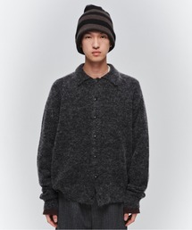 LAYERED MOHAIR KNIT SHIRT