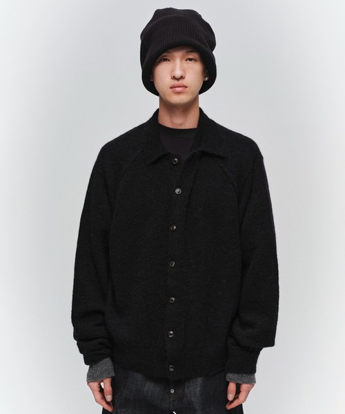 JIEDA(ジエダ)の「LAYERED MOHAIR KNIT SHIRT(シャツ/ブラウス・メンズ・ダークグレー/ブラウン/ブラック・1/2)」の1枚目の写真