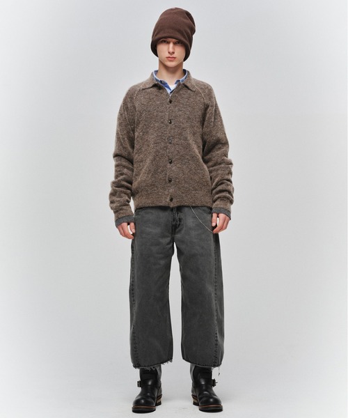 JIEDA(ジエダ)の「LAYERED MOHAIR KNIT SHIRT(シャツ/ブラウス・メンズ・ダークグレー/ブラウン/ブラック・1/2)」の5枚目の写真
