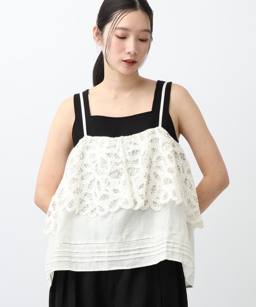 studio CLIP（スタディオクリップ）の「《一部追加予約/natural by clip》マルチWAYリネンバテンキャミソール（キャミソール・レディース・ブラック/その他7/ベージュ・FREE）」の4枚目の写真