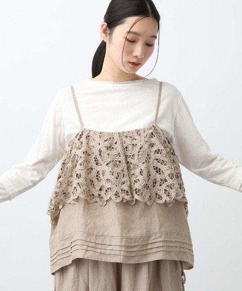 studio CLIP（スタディオクリップ）の「《一部追加予約/natural by clip》マルチWAYリネンバテンキャミソール（キャミソール・レディース・ブラック/その他7/ベージュ・FREE）」の16枚目の写真