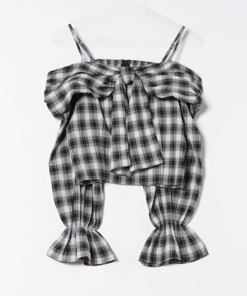 INGNI（イング）の「リボンオフショルチェック柄ブラウス（シャツ/ブラウス・レディース・ネイビー系2/ブラック系・M）」の18枚目の写真