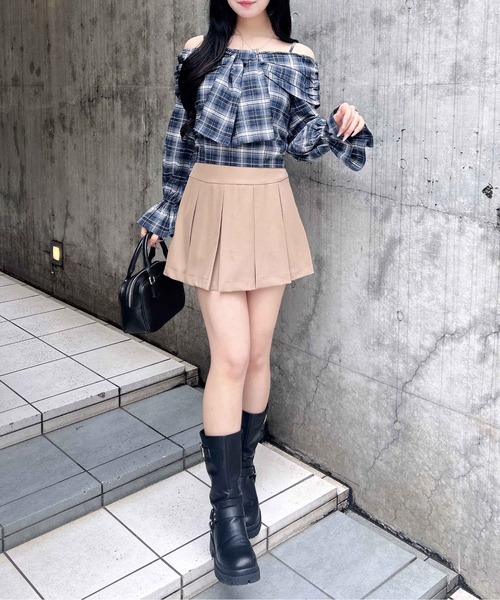 INGNI（イング）の「リボンオフショルチェック柄ブラウス（シャツ/ブラウス・レディース・ネイビー系2/ブラック系・M）」の17枚目の写真