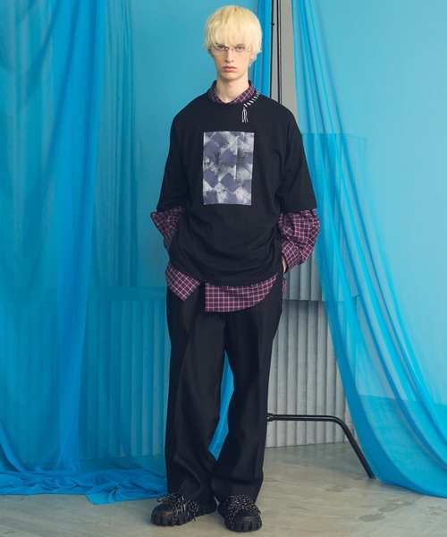 MAISON SPECIAL(メゾンスペシャル)の「《UNISEX》Silk Wool One-tuck Tapered Slacks/シルクウールワンタックテーパードスラックス【MAISON SPECIAL/メゾンスペシャル】■セットアップ対応■(スラックス・メンズ・ネイビー/ブラック・2/1/0)」の8枚目の写真