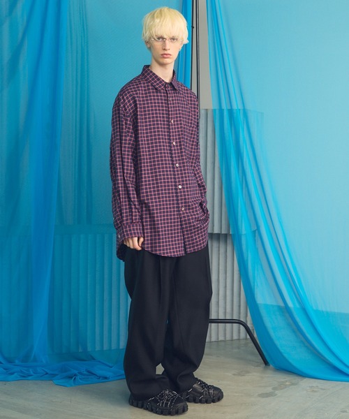 MAISON SPECIAL(メゾンスペシャル)の「《UNISEX》Silk Wool One-tuck Tapered Slacks/シルクウールワンタックテーパードスラックス【MAISON SPECIAL/メゾンスペシャル】■セットアップ対応■(スラックス・メンズ・ネイビー/ブラック・2/1/0)」の7枚目の写真