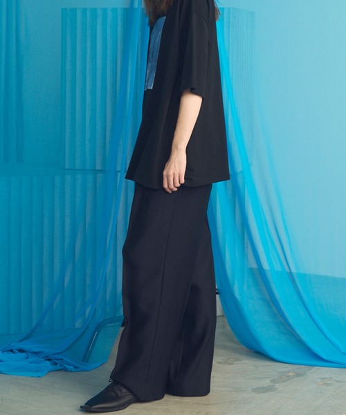 MAISON SPECIAL(メゾンスペシャル)の「《UNISEX》Silk Wool One-tuck Tapered Slacks/シルクウールワンタックテーパードスラックス【MAISON SPECIAL/メゾンスペシャル】■セットアップ対応■(スラックス・メンズ・ネイビー/ブラック・2/1/0)」の15枚目の写真