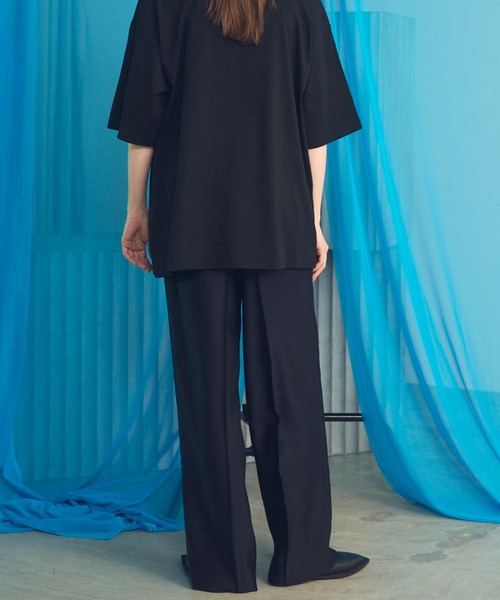 MAISON SPECIAL(メゾンスペシャル)の「《UNISEX》Silk Wool One-tuck Tapered Slacks/シルクウールワンタックテーパードスラックス【MAISON SPECIAL/メゾンスペシャル】■セットアップ対応■(スラックス・メンズ・ネイビー/ブラック・2/1/0)」の16枚目の写真