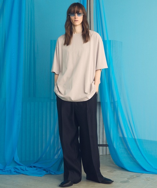 MAISON SPECIAL(メゾンスペシャル)の「《UNISEX》Silk Wool One-tuck Tapered Slacks/シルクウールワンタックテーパードスラックス【MAISON SPECIAL/メゾンスペシャル】■セットアップ対応■(スラックス・メンズ・ネイビー/ブラック・2/1/0)」の9枚目の写真