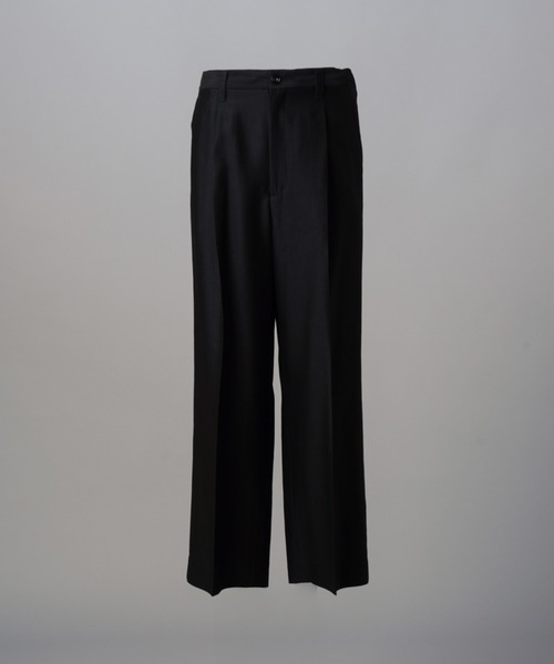 MAISON SPECIAL(メゾンスペシャル)の「《UNISEX》Silk Wool One-tuck Tapered Slacks/シルクウールワンタックテーパードスラックス【MAISON SPECIAL/メゾンスペシャル】■セットアップ対応■(スラックス・メンズ・ネイビー/ブラック・2/1/0)」の17枚目の写真
