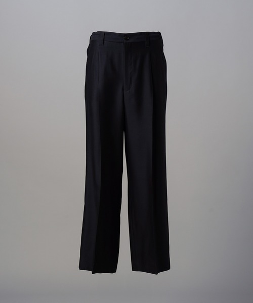 MAISON SPECIAL(メゾンスペシャル)の「《UNISEX》Silk Wool One-tuck Tapered Slacks/シルクウールワンタックテーパードスラックス【MAISON SPECIAL/メゾンスペシャル】■セットアップ対応■(スラックス・メンズ・ネイビー/ブラック・2/1/0)」の18枚目の写真