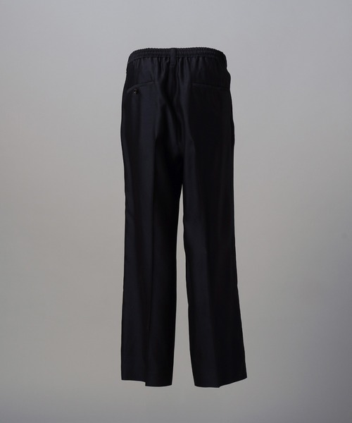 MAISON SPECIAL(メゾンスペシャル)の「《UNISEX》Silk Wool One-tuck Tapered Slacks/シルクウールワンタックテーパードスラックス【MAISON SPECIAL/メゾンスペシャル】■セットアップ対応■(スラックス・メンズ・ネイビー/ブラック・2/1/0)」の3枚目の写真