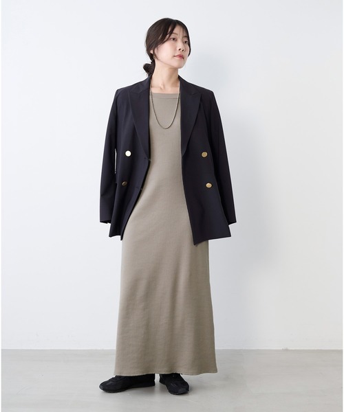 MICA&DEAL（マイカ＆ディール）の「カットリブロングワンピース（ワンピース・レディース・グレイッシュベージュ/ブラック/チャコールグレー・FREE）」の12枚目の写真