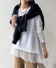 【WEB限定/セットアップ可能】裾レーストップス