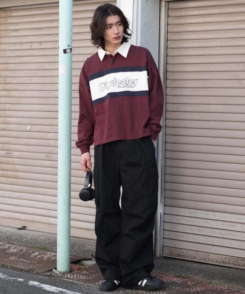 WEGO（ウィゴー）の「WEGO/【26年春夏新作】ステッチロゴラガーシャツ（ポロシャツ・メンズ・ネイビー/ワイン・LARGE/MEDIUM）」の15枚目の写真