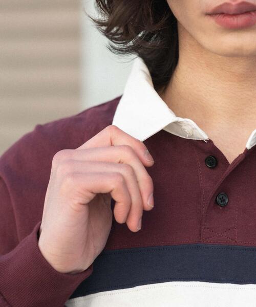 WEGO（ウィゴー）の「WEGO/【26年春夏新作】ステッチロゴラガーシャツ（ポロシャツ・メンズ・ネイビー/ワイン・LARGE/MEDIUM）」の16枚目の写真