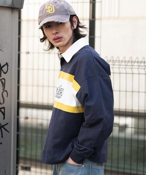 WEGO（ウィゴー）の「WEGO/【26年春夏新作】ステッチロゴラガーシャツ（ポロシャツ・メンズ・ネイビー/ワイン・LARGE/MEDIUM）」の21枚目の写真