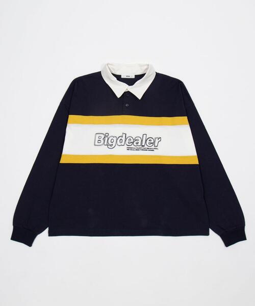 WEGO（ウィゴー）の「WEGO/【26年春夏新作】ステッチロゴラガーシャツ（ポロシャツ・メンズ・ネイビー/ワイン・LARGE/MEDIUM）」の7枚目の写真