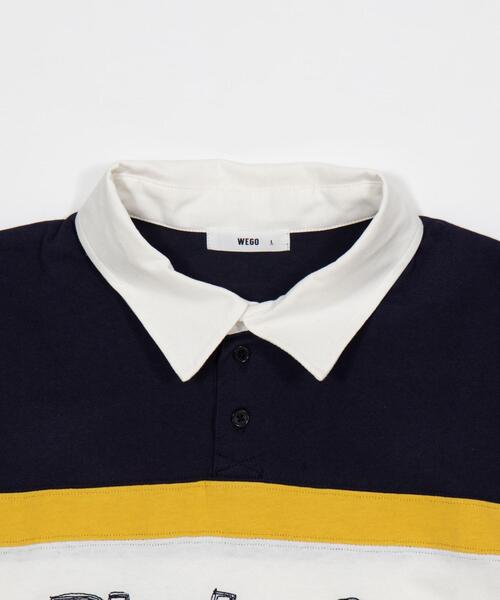 WEGO（ウィゴー）の「WEGO/【26年春夏新作】ステッチロゴラガーシャツ（ポロシャツ・メンズ・ネイビー/ワイン・LARGE/MEDIUM）」の10枚目の写真