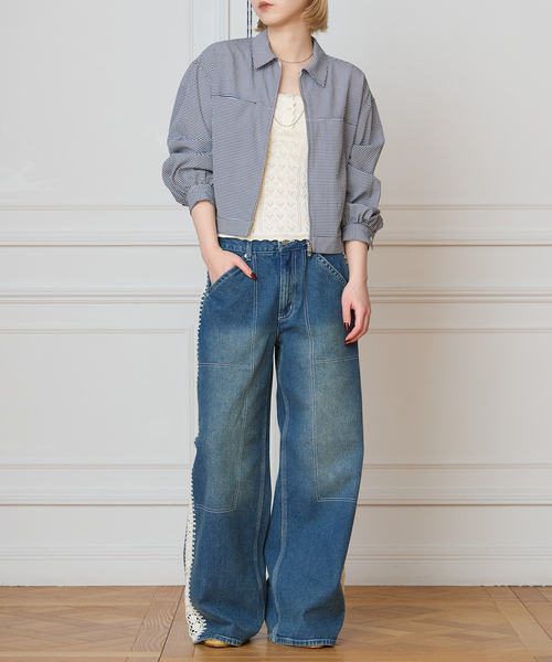 IENA LA BOUCLE(イエナラブークル)の「IENA LA BOUCLE ギンガムチェックシャツ(シャツ/ブラウス・レディース・ダークブルー・FREE)」の2枚目の写真