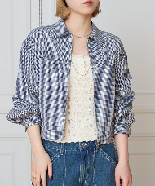 IENA LA BOUCLE(イエナラブークル)の「IENA LA BOUCLE ギンガムチェックシャツ(シャツ/ブラウス・レディース・ダークブルー・FREE)」の5枚目の写真