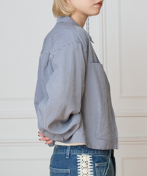 IENA LA BOUCLE(イエナラブークル)の「IENA LA BOUCLE ギンガムチェックシャツ(シャツ/ブラウス・レディース・ダークブルー・FREE)」の8枚目の写真
